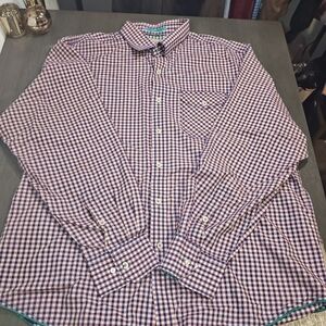 Tommy Bahama Purple and White Checked Button-Down Shirt